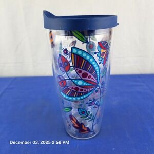 TERVIS Tumbler 24 oz Cup ~ BOHEMIAN FLOWERS FLORAL ~ Hot Cold Mug & Lid